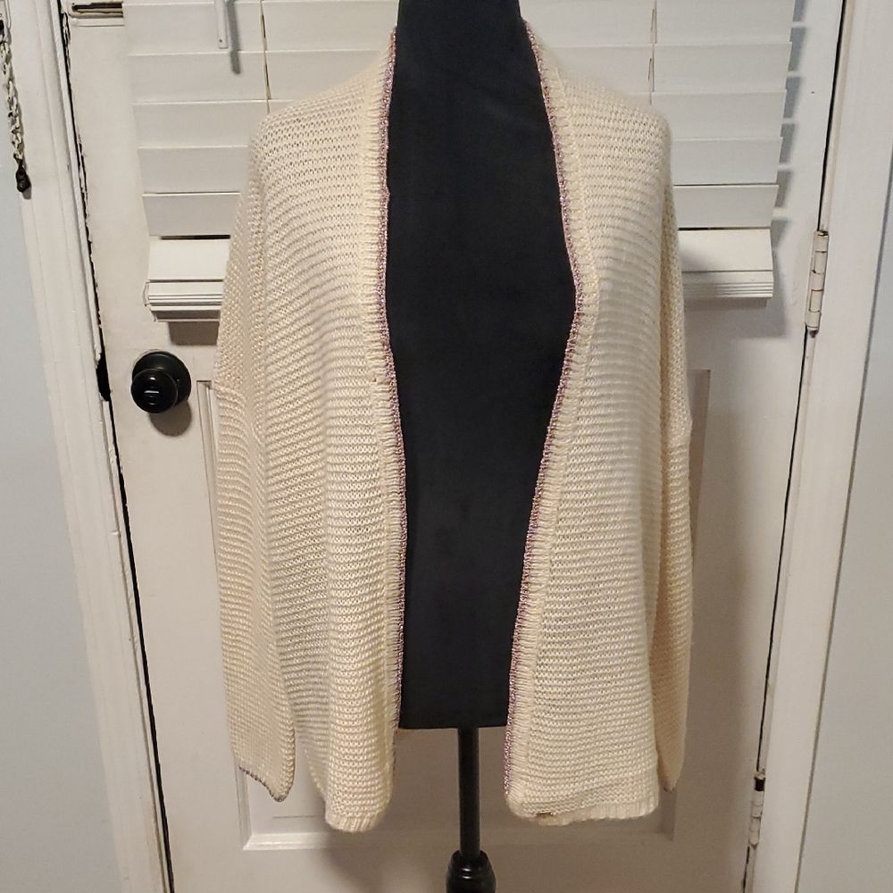 Chic Cream Open-Front Cardigan